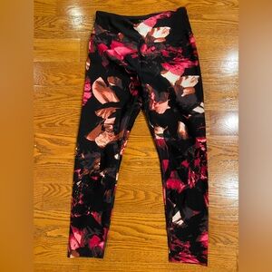 Calvin Klein black and pink floral leggings